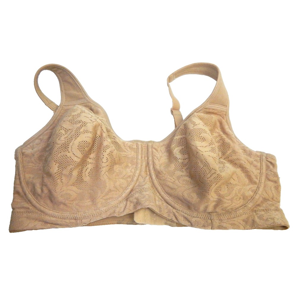 Title Nine Women's 36D Sports Bra Super Lace High Impact Underwire Beige